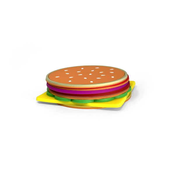 Cheeseburger Coaster Set -  - Rainbow Unicorn Birthday Surprise - Wild Lark
