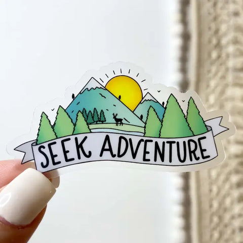 Seek Adventure Outdoors Clear Sticker -  - Big Moods - Wild Lark