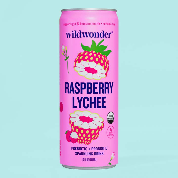 Raspberry Lychee Sparkling Prebiotic + Probiotic Drink -  - wildwonder - Wild Lark