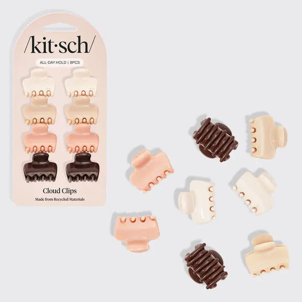 Recycled Mini Cloud Clips 8pc Set - Rosewood - KITSCH - Wild Lark