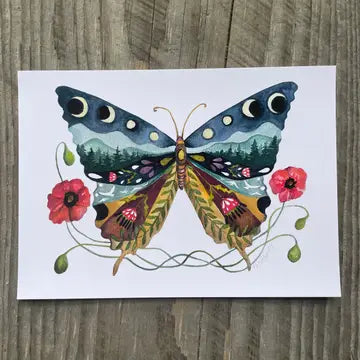 Kat Ryalls Prints - Swallowtail and Poppies / 5x7 - Kat Ryalls - Wild Lark