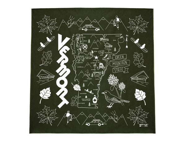 Vermont Bandana - Dark Green - Maptote - Wild Lark