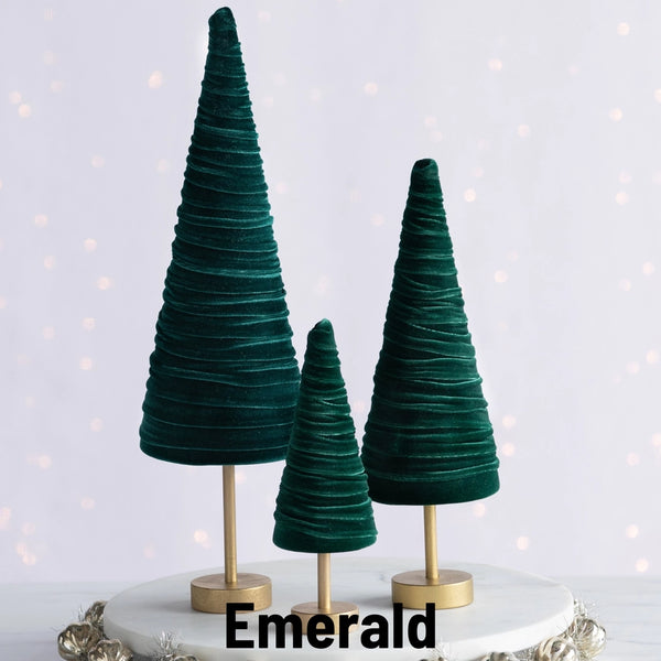 Velvet Pedestal Trees - Emerald / Small - Your Heart's Content - Wild Lark