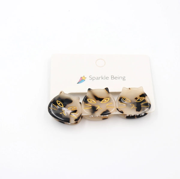 Cat Hair Clips - Cheetah Cat Head - Sparkle Being - Wild Lark