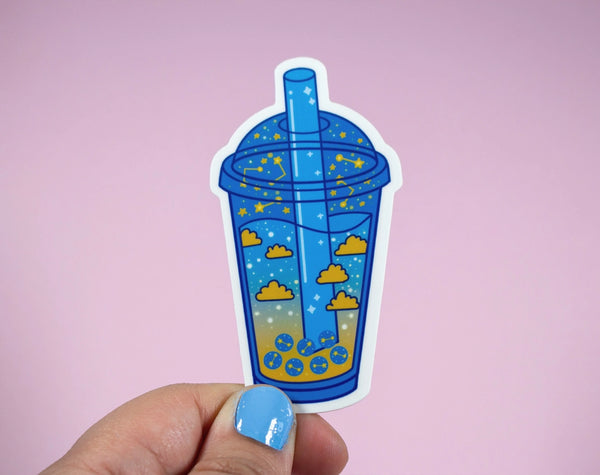 Stickers - Boba Tea Drink - Blue - Unicorn Eclipse - Wild Lark