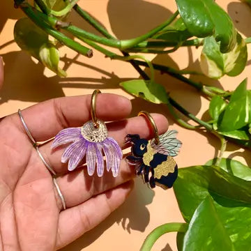 Earrings by Not Picasso - Bee and Flower - Not Picasso - Wild Lark
