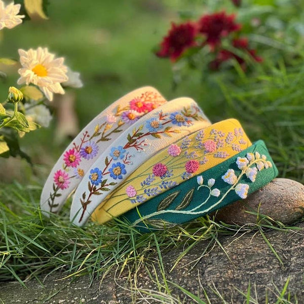 Summer Floral Embroidered Headband -  - Quince Fables - Wild Lark