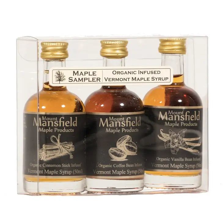 3-pack 50ml Organic Infused Vermont Maple Syrup Sampler -  - Mount Mansfield Maple Products - Wild Lark
