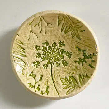 Pottery Dish Bowls - Pressed Flowers Nude - Walton Clay Studio - Wild Lark