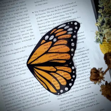 Clear Bookmark - Monarch Butterfly Wing - Dark Veinlet - Wild Lark