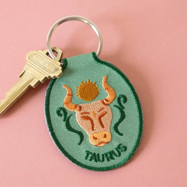 Zodiac Embroidered Keychain by Lindy Stark