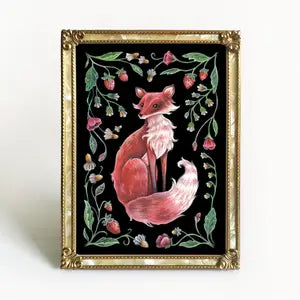 Faina Lorah Prints - Fox Art Print Folk Decor 5x7 - Faina Lorah - Wild Lark