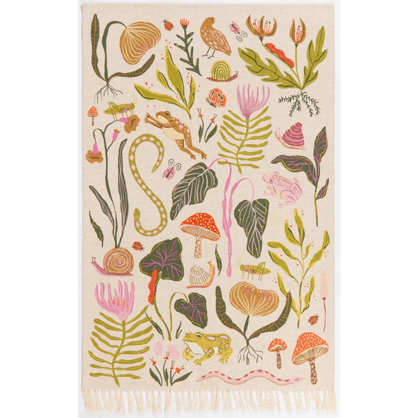 Dish Towels - Gardenland Embroidered Dishtowel - Danica Studio - Wild Lark