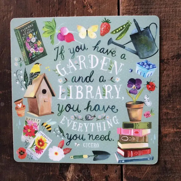 Katie Daisy Matte Sticker - Garden and a Library - Katie Daisy - Wild Lark