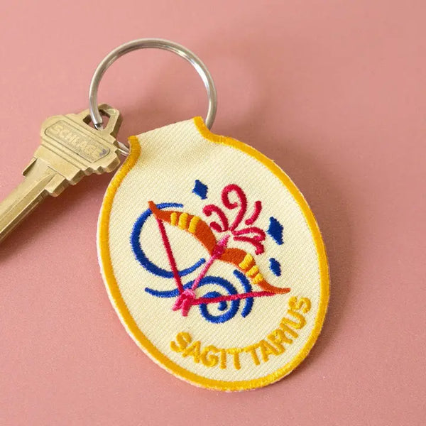 Zodiac Embroidered Keychain by Lindy Stark
