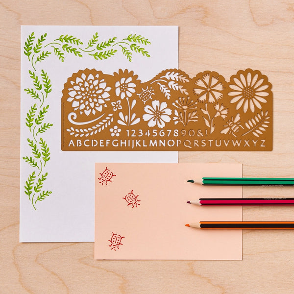 Botanical Drawing Stencil - - Another Studio for Design Ltd - Wild Lark
