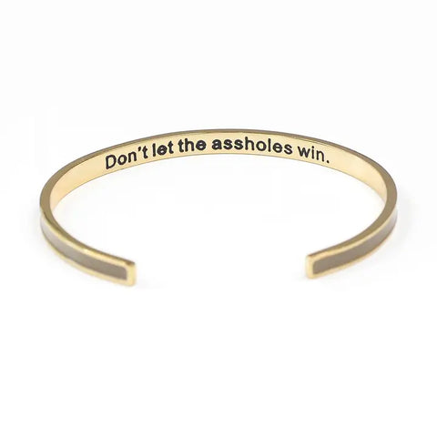 Enamel Bangle Bracelet - Don't Let the Assholes Win Enamel Bangle Bracelet - Mugsby - Wild Lark