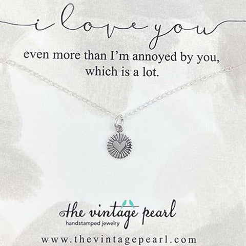 I Love You Even More Necklace (Sterling Silver) -  - The Vintage Pearl - Wild Lark