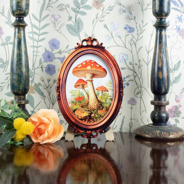 Sale!-Butterfly/Mushroom Art- Stand Included - - Standish House - Wild Lark