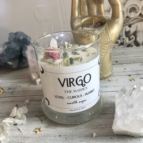 Zodiac Soy Wax Crystal Candle -  - Lunastry - Wild Lark