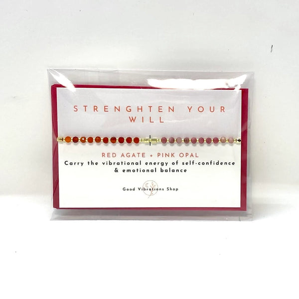 Gemstone Intention Bracelet - Strengthen Your Will - Good Vibrations Shop - Wild Lark