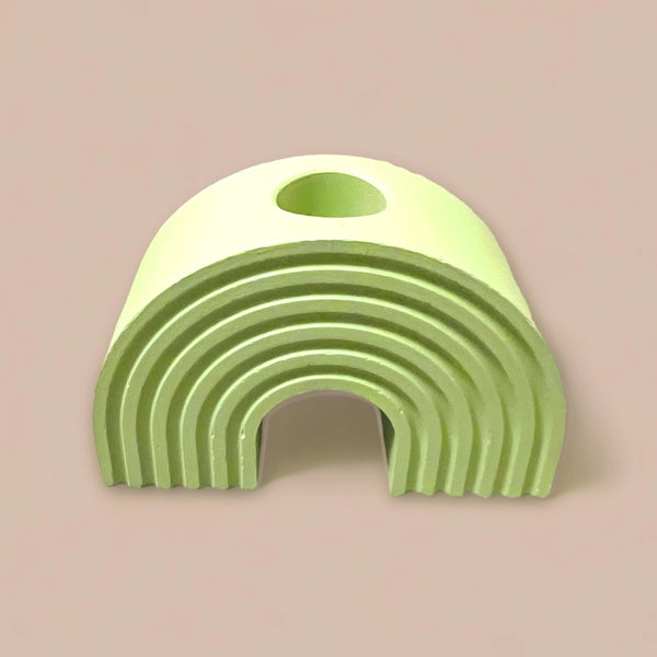 Rainbow Arch Concrete Tapered Candlestick Holder - Sage Green - Fire and Moth Co - Wild Lark