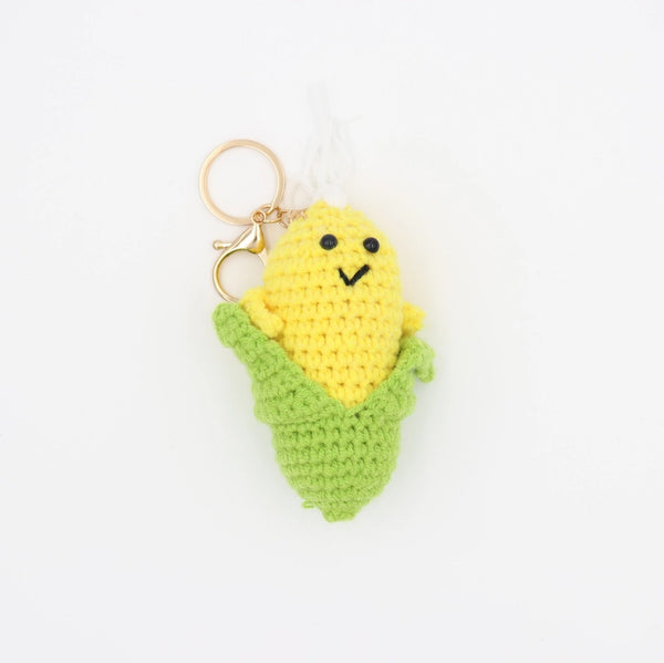 Crochet Keychain - Sweet Corn Companion - Sparkle Being - Wild Lark