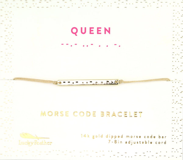 Morse Code Bracelet - Queen - Lucky Feather - Wild Lark