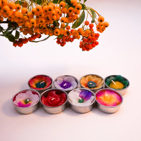 Assorted Handmade Tropical Flower Scented Tealights -  - Hana Blossom - Wild Lark