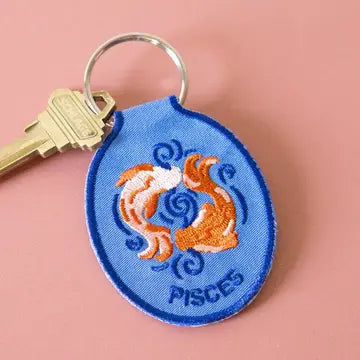Zodiac Embroidered Keychain by Lindy Stark