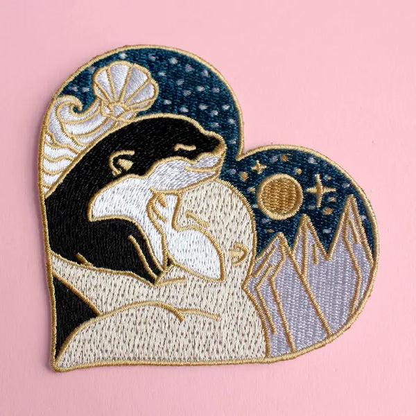 Glitter Punk Iron On Patches - Hugging Otters Iron-on Patch - Glitter Punk - Wild Lark