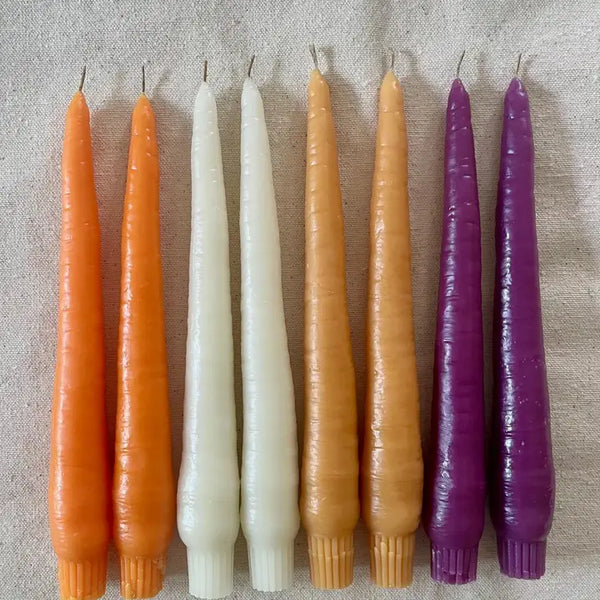 Carrot Beeswax Taper Candle- Orange - - Wicksburgh - Wild Lark