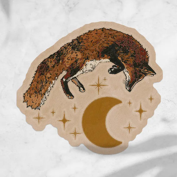 Stickers by Cluster Funk Studio - Fox and Moon Sticker - Cluster Funk Studio - Wild Lark