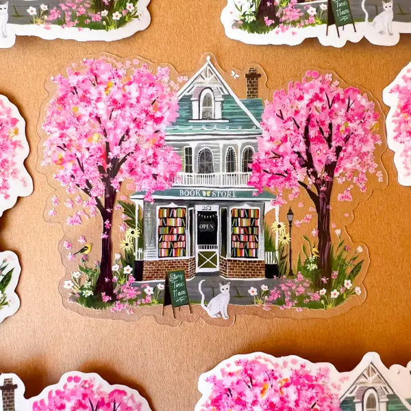 Katie Daisy Matte Sticker - Bookstore (clear) - Katie Daisy - Wild Lark
