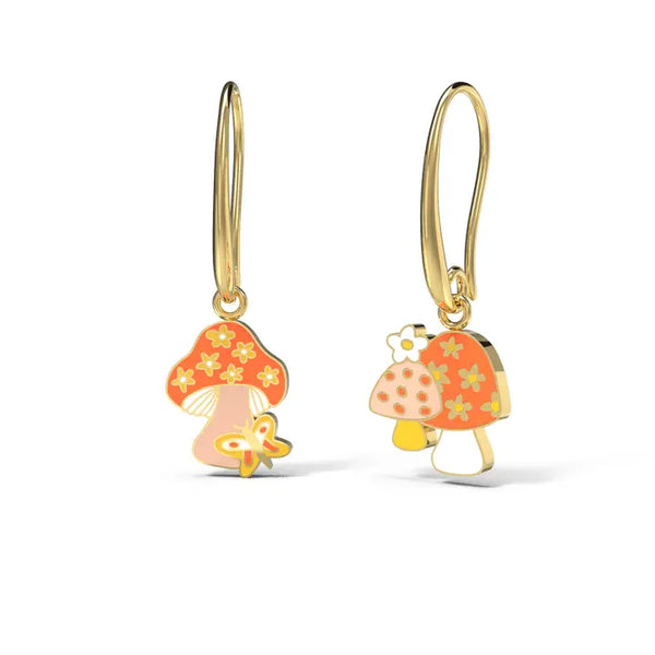 Earrings - Mushroom Butterfly - Yellow Owl Workshop - Wild Lark