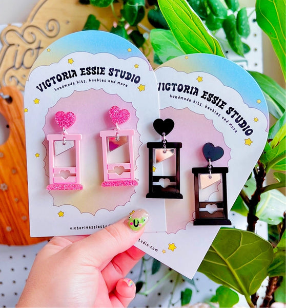 Earrings by Victoria Essie Studio - Dream Guillotine Earrings Black - Victoria Essie Studio - Wild Lark