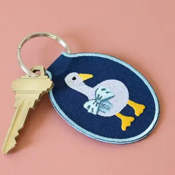 Embroidered Keychain - Duck - Lindy Stark Designs - Wild Lark