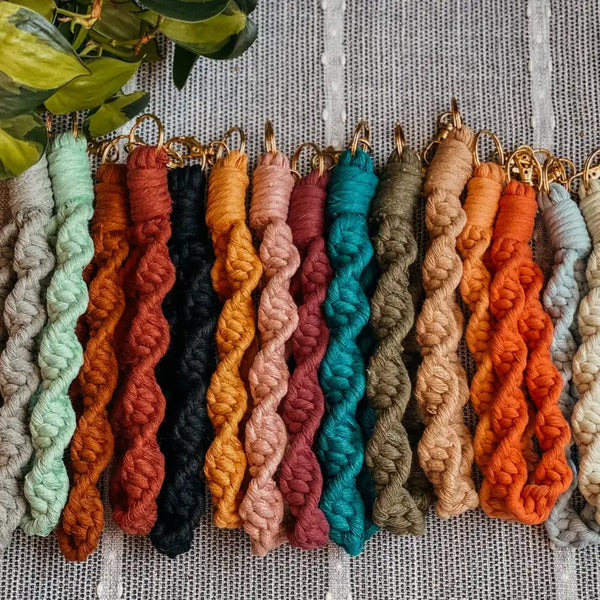 Spiral Marcrame Wristlet Keychain -  - Knotted - Wild Lark