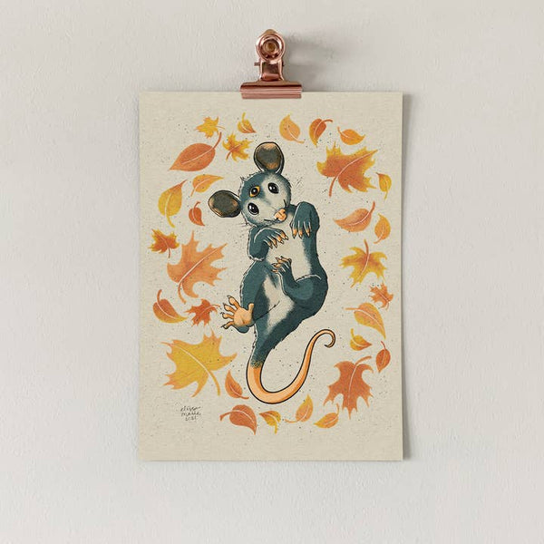 Autumn Opossum Art Print -  - Elissa Marie Creative - Wild Lark