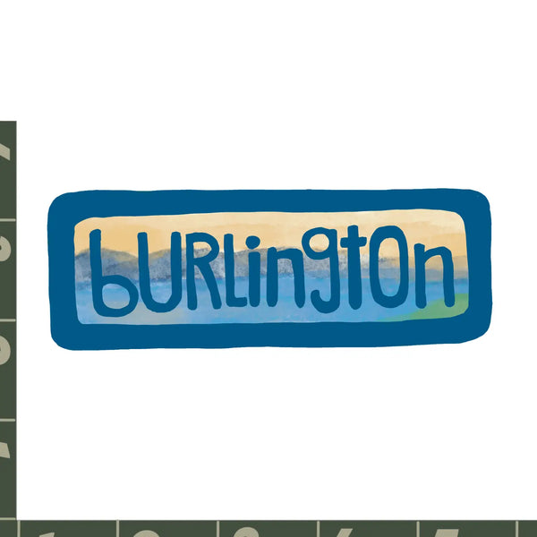 Vermont Vinyl Stickers - Destination: Burlington Vermont - Hudson Illustration Co - Wild Lark
