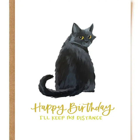 Greeting Card - Black Cat Birthday Greeting Card - 1canoe2 | One Canoe Two Paper Co. - Wild Lark