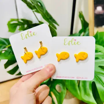 Snack Lover's Clay Earrings - Goldfish-only Dangle Earrings - Eflie - Wild Lark