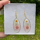 Pink & Yellow Floral Oval Earrings -  - PTSFeminist - Wild Lark