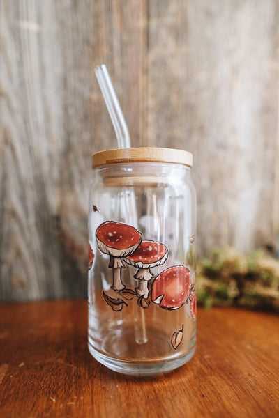 Glassware Can Cup - Sale! Toadstool Ring - 16oz - Fablewood Goods - Wild Lark