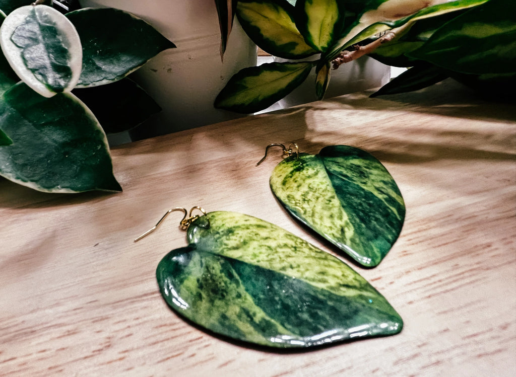 pothos jessenia Jessenia Pothos Plant Leaf Earring, Magnet, Accessory,Decor – Wild Lark