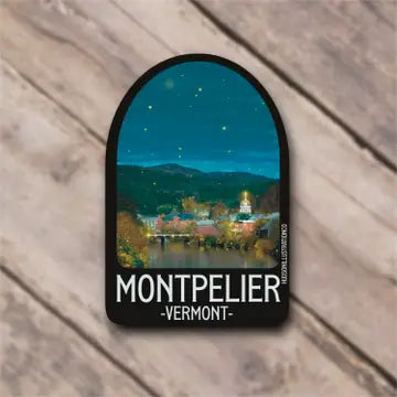 Vermont Vinyl Stickers - Montpelier Vermont - Hudson Illustration Co - Wild Lark