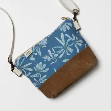 Small Crossbody Bag - Blue Daisy - Emily Ruth Prints - Wild Lark