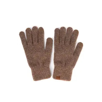 C.C. Heather Plain Knit Gloves - Cacao - Hana - Wild Lark