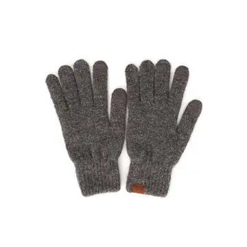 C.C. Heather Plain Knit Gloves - Charcoal - Hana - Wild Lark