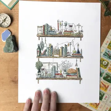 Lizzy Gass Mini Giclee Shelves Prints - The Chemist's - Lizzy Gass - Wild Lark